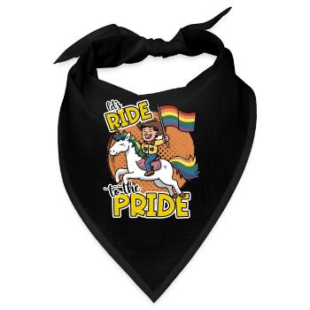 Lets Ride To The Pride Cowboy on Unicorn - Bandana - Schwarz - Vorne