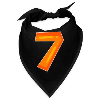 Zahl Sieben - Zahl 7 Nummer - Bandana - Schwarz - Vorne