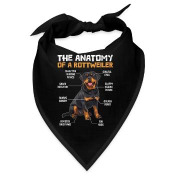 Rottie THE ANATOMY OF A ROTTWEILER Hund Rotti - Bandana - Schwarz - Vorne