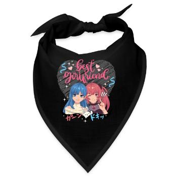 Beste Freundinnen rosa Herz - Bandana - Schwarz - Vorne