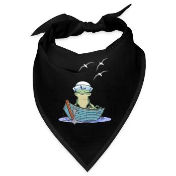 Frosch Matrose Seemann Boot Kröte Frösche - Bandana - Schwarz - Vorne