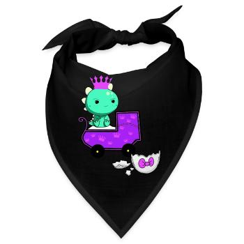 Drache Schwanger Eierschale Ei schlüpfen Baby - Bandana - Schwarz - Vorne