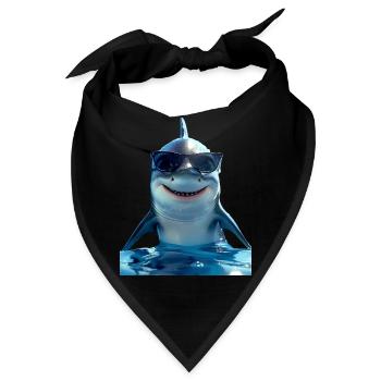 Hai Haifisch Tigerhai Grauhai Haie Weißer Hai - Bandana - Schwarz - Vorne