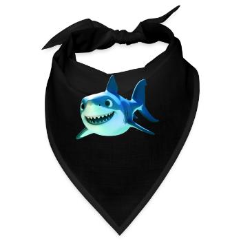 Hai Haifisch Tigerhai Grauhai Haie Weißer Hai - Bandana - Schwarz - Vorne
