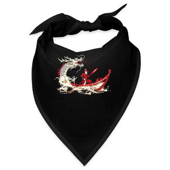 Lustiges Drachenboot-paddel - Bandana - Schwarz - Vorne