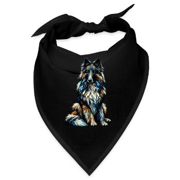 Polygon Art Belgischer Schäferhund Groenendael Belgisch - Bandana - Schwarz - Vorne