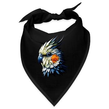 Polygon Art Nymphensittich Vogelbeobachtung Nymphensittiche - Bandana - Schwarz - Vorne