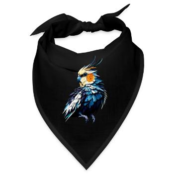 Polygon Art Nymphensittich Vogelbeobachtung Nymphensittiche - Bandana - Schwarz - Vorne