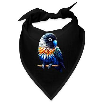 Polygon Art Lovebird Vogelbeobachtung - Bandana - Schwarz - Vorne