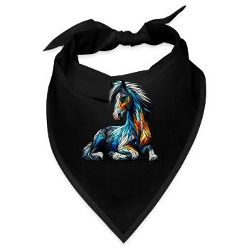 Polygon Art Miniaturpferd Pferde Pferde - Bandana - Schwarz - Vorne