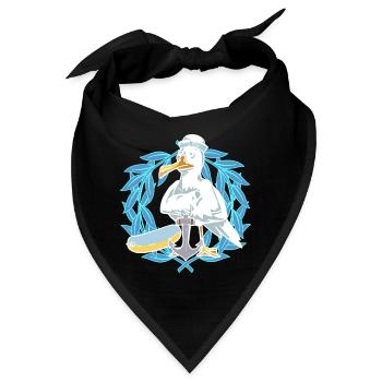 Möwe Möwen Seefahrer Seemänner Lorbeer Matrose - Bandana - Schwarz - Vorne