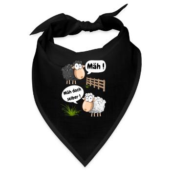 Mäh! Mäh doch selber-lustiges Motiv mit Schafen - Bandana - Schwarz - Vorne