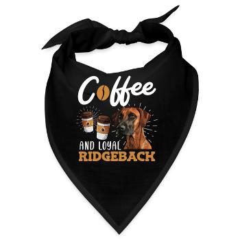 KAFFEE UND TREUE RIDGEBACK Rhodesian Ridgeback - Bandana - Schwarz - Vorne
