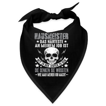 Hausmeister Gebäude Gebäudetechnicker Spruch - Bandana - Schwarz - Vorne