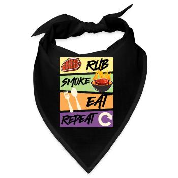 Grillmeister RUB SMOKE EAT REPEAT Fleischesser - Bandana - Schwarz - Vorne
