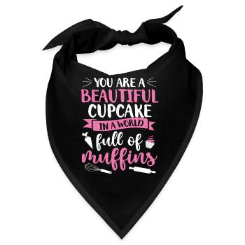 Bäcker Bäckerein Backwaren Backen Geschenk - Bandana - Schwarz - Vorne