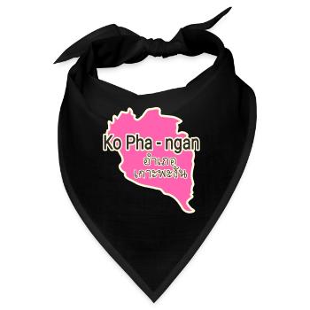Koh Phangan Insel Karte - Bandana - Schwarz - Vorne