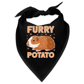 Lustige Meerschweinchen-Pelz-Kartoffel-Grafik für - Bandana - Schwarz - Vorne