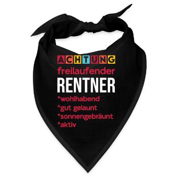 Achtung Freilaufender Rentner Spruch Lustig - Bandana - Schwarz - Vorne
