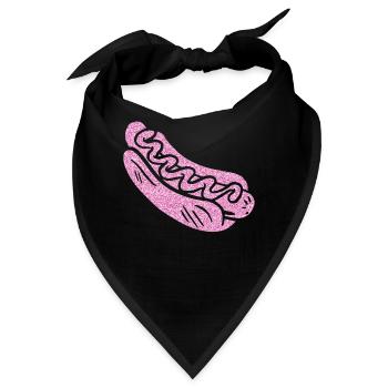 Hot Dog Adult Pink Diamonds - Bandana - Schwarz - Vorne