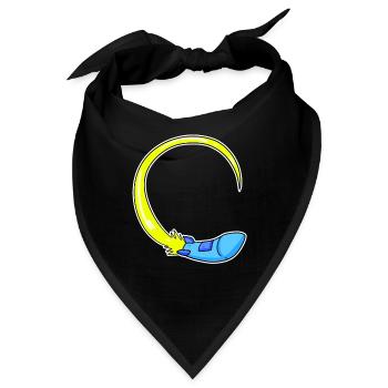 Rakete Motiv - Bandana - Schwarz - Vorne