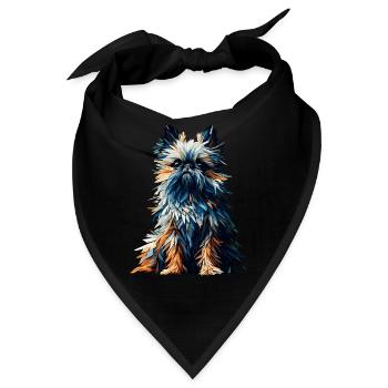 Polygon Art Brüssel Griffon Griffon Bruxellois - Bandana - Schwarz - Vorne