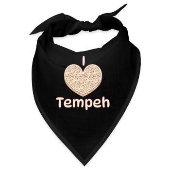 I Love Tempeh Vegan Veganer Indonesisch - Bandana - Schwarz - Vorne