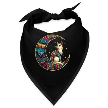Katze Stammes Moon - Bandana - Schwarz - Vorne