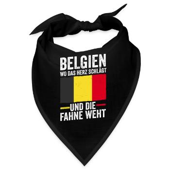 Belgier Belgisch Belgien - Bandana - Schwarz - Vorne