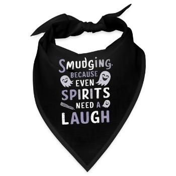 Smudge Sage Feder Spirituelle Hexerei Meditieren - Bandana - Schwarz - Vorne