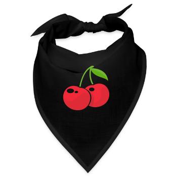 Kirsche Kirschbaum Kirschblüte Frucht Geschenk - Bandana - Schwarz - Vorne