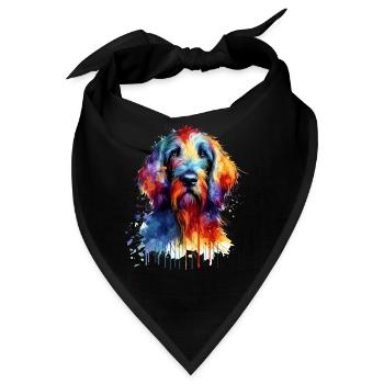 Bunte Splash Art Italienisch Spinone Italiano - Bandana - Schwarz - Vorne