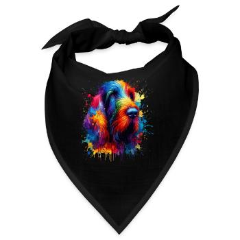 Bunte Splash Art Italienisch Spinone Italiano - Bandana - Schwarz - Vorne