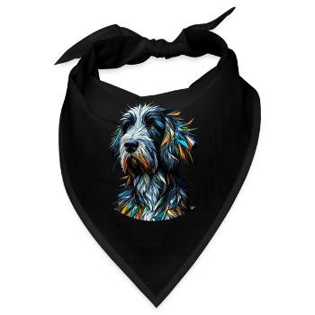 Polygon Art Italienisch Spinone Italiano - Bandana - Schwarz - Vorne