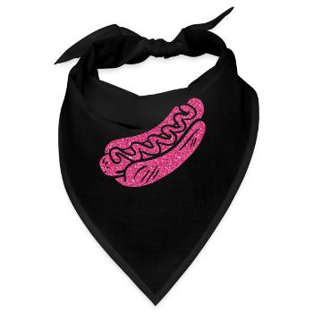 Hot Dog Adult Pink Diamonds - Bandana - Schwarz - Vorne
