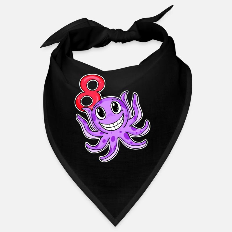 Motif 8e anniversaire Octopus - Huit ans Bandana