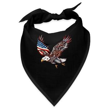 Eagle American Flag 4th of July Eagle Gifts Kids - Bandana - Schwarz - Vorne
