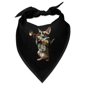 Devon Rex Trompete - Bandana - Schwarz - Vorne