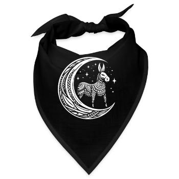Muli Esel Stammes Moon Phases - Bandana - Schwarz - Vorne