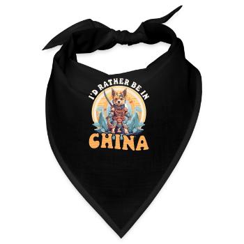 Chinesen sind lieber in China - Bandana - Schwarz - Vorne