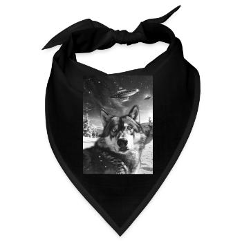 Ufo Selfie Wolf - Bandana - Schwarz - Vorne