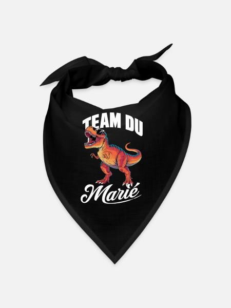 Hochzeitsmann Dinosaurier Team Bräutigam T-Rex - Bandana - Schwarz - Vorne