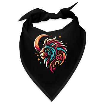 Löwe Moon Phases - Bandana - Schwarz - Vorne