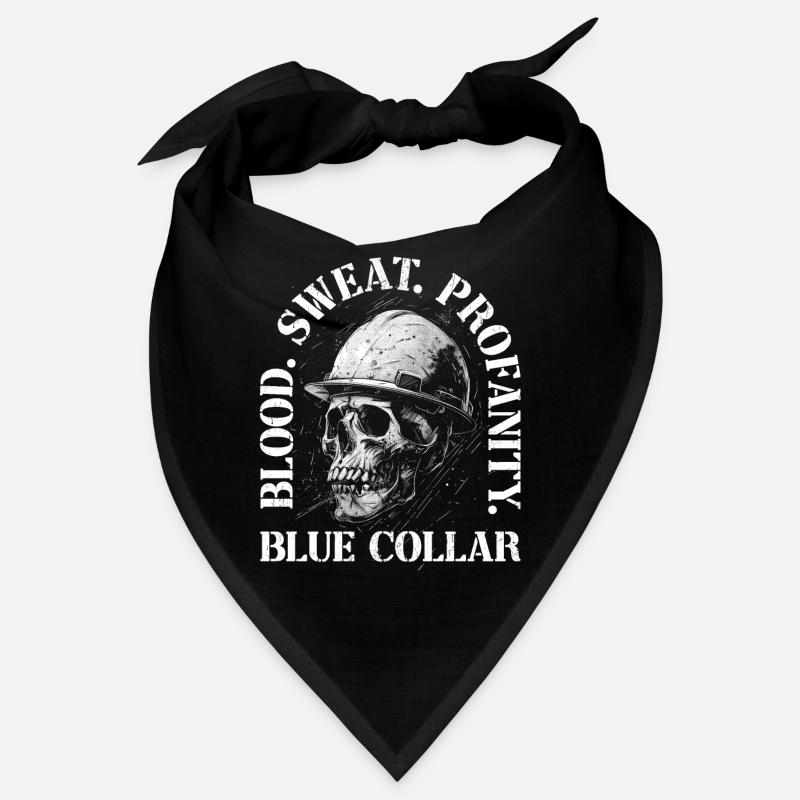 Bauarbeiter Schädel Blood Sweat Blue Collar Bandana