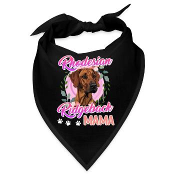 RHODESIAN RIDGEBACK MAMA Hundefan Ridgeback - Bandana - Schwarz - Vorne