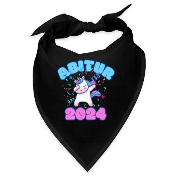 Abitur 2024: Dabbing Einhorn für den Abschluss! - Bandana - Schwarz - Vorne