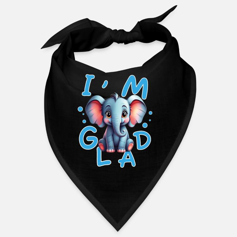 Cute and cheerful elephant with positive message Bandana