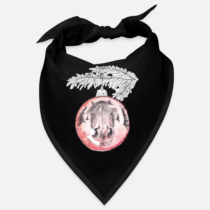 Weihnachtskugel Merry Christmas rot Pferd Bandana