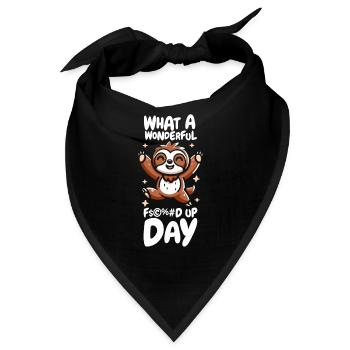 Faultier Fucked Up Day - Bandana - Schwarz - Vorne
