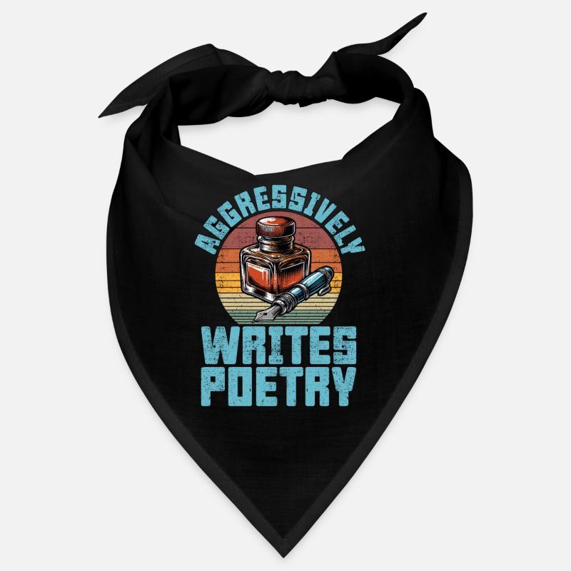 Poetry Lover Aggressively Writes Retro Book Lover Bandana